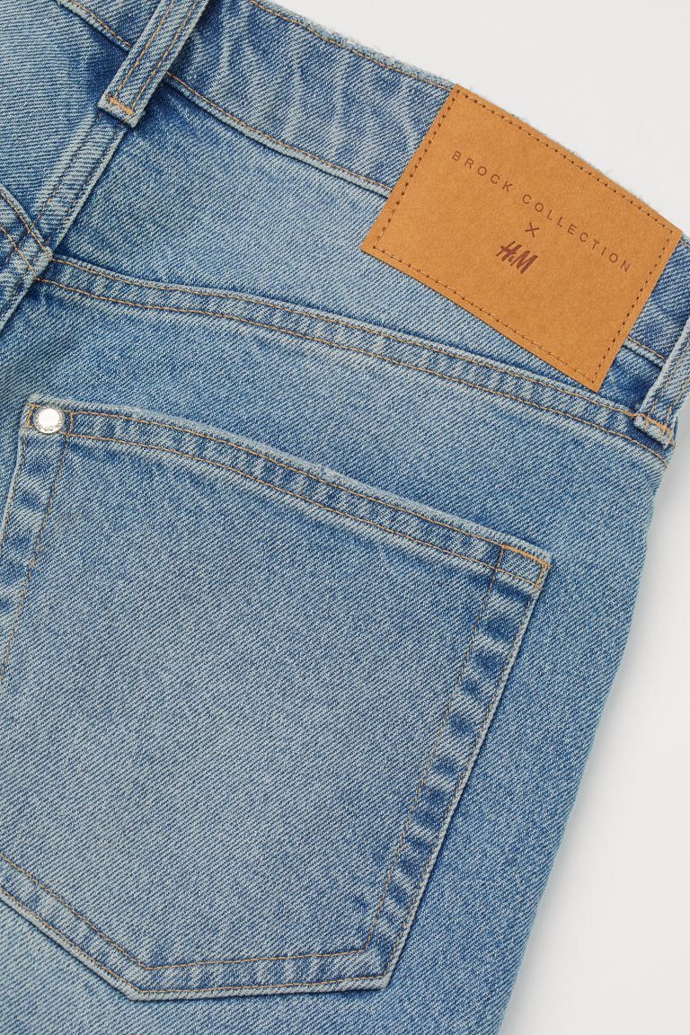 Brock Collection x H&M. 5-pocket shorts in washed, slightly stretchy cotton denim with distressed... | H&M (US + CA)