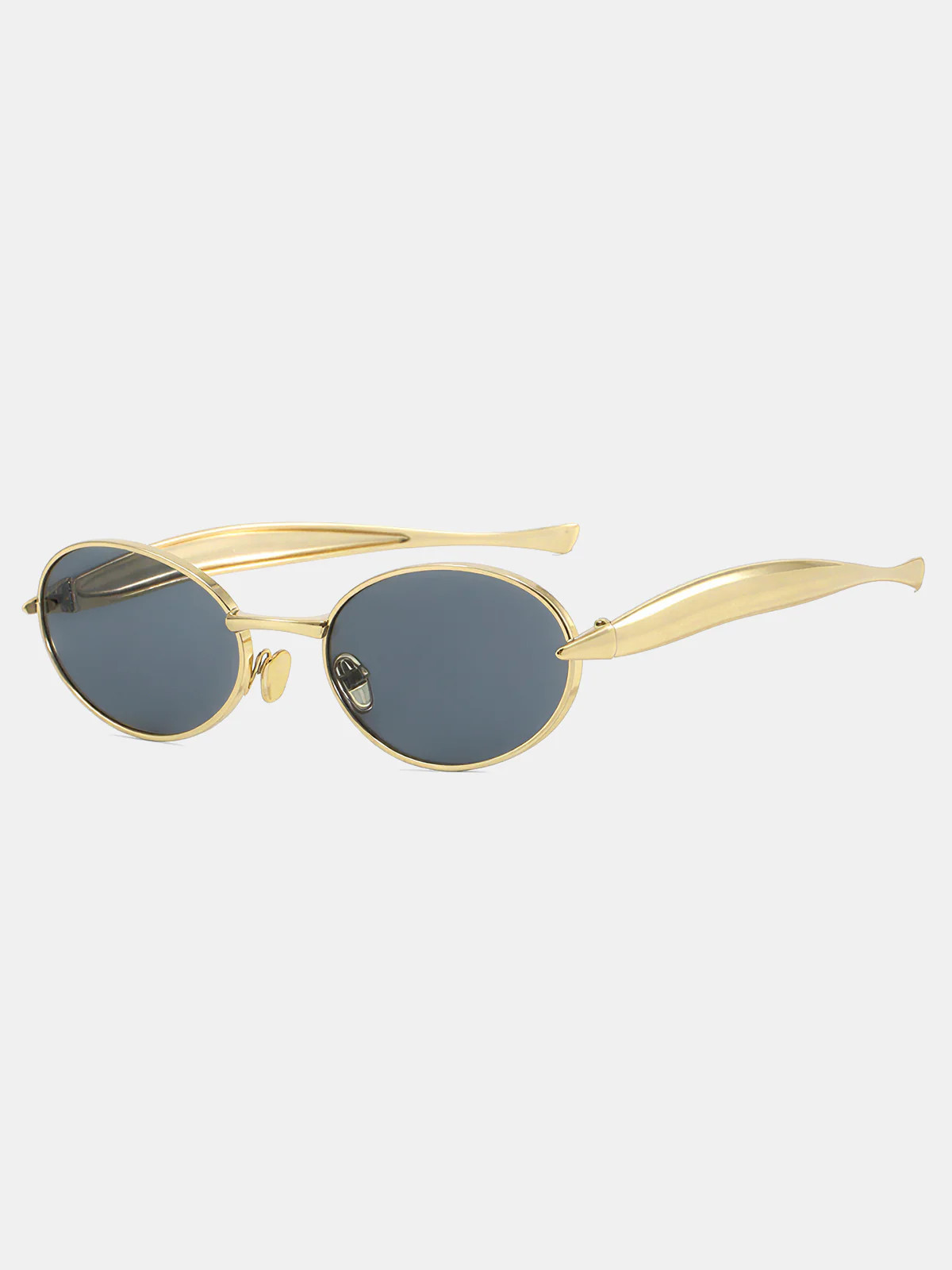 Sculpted Temple Oval Frame Sunglasses | Commense