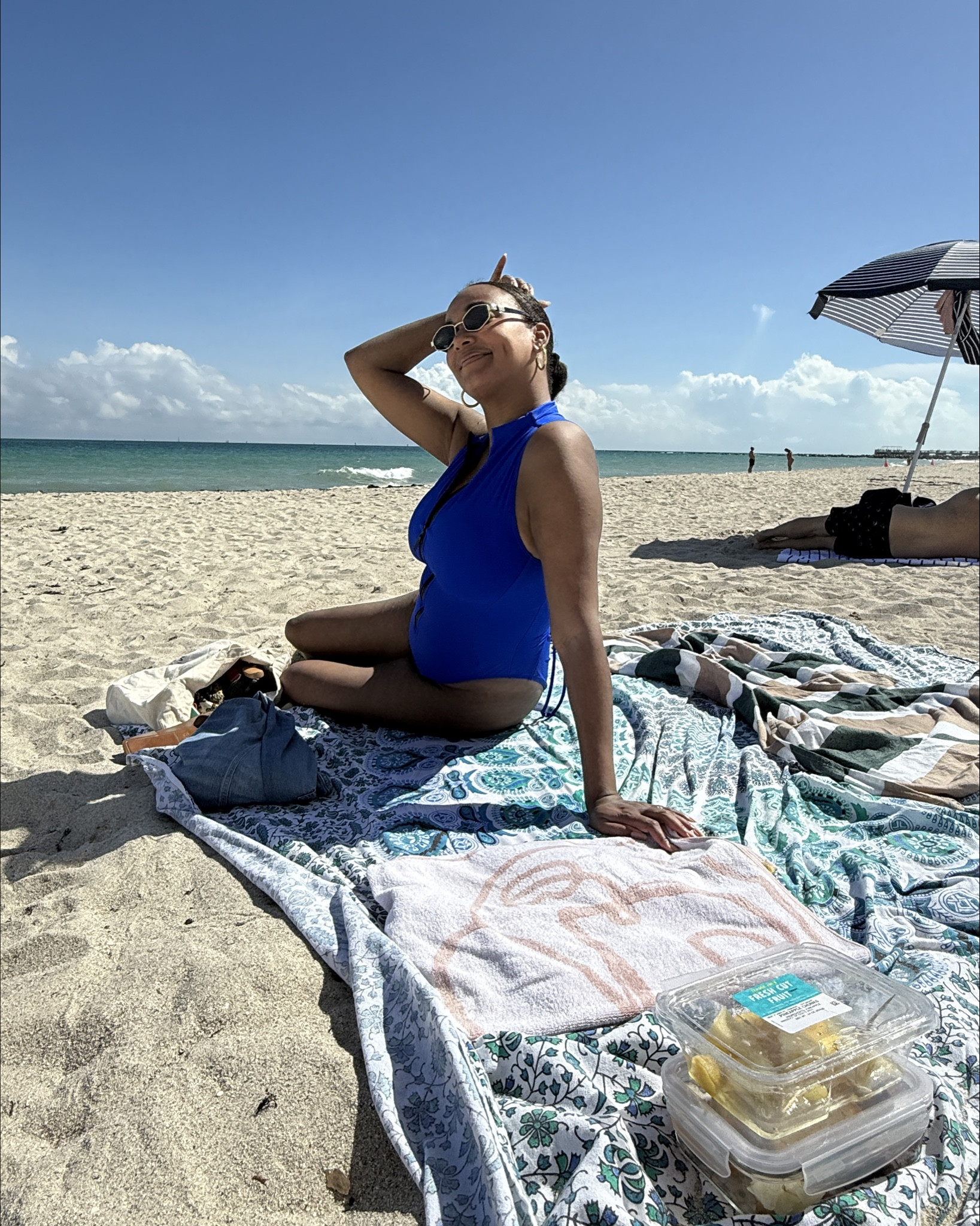 Love this one piece surfy swim with hi cut bikini line  