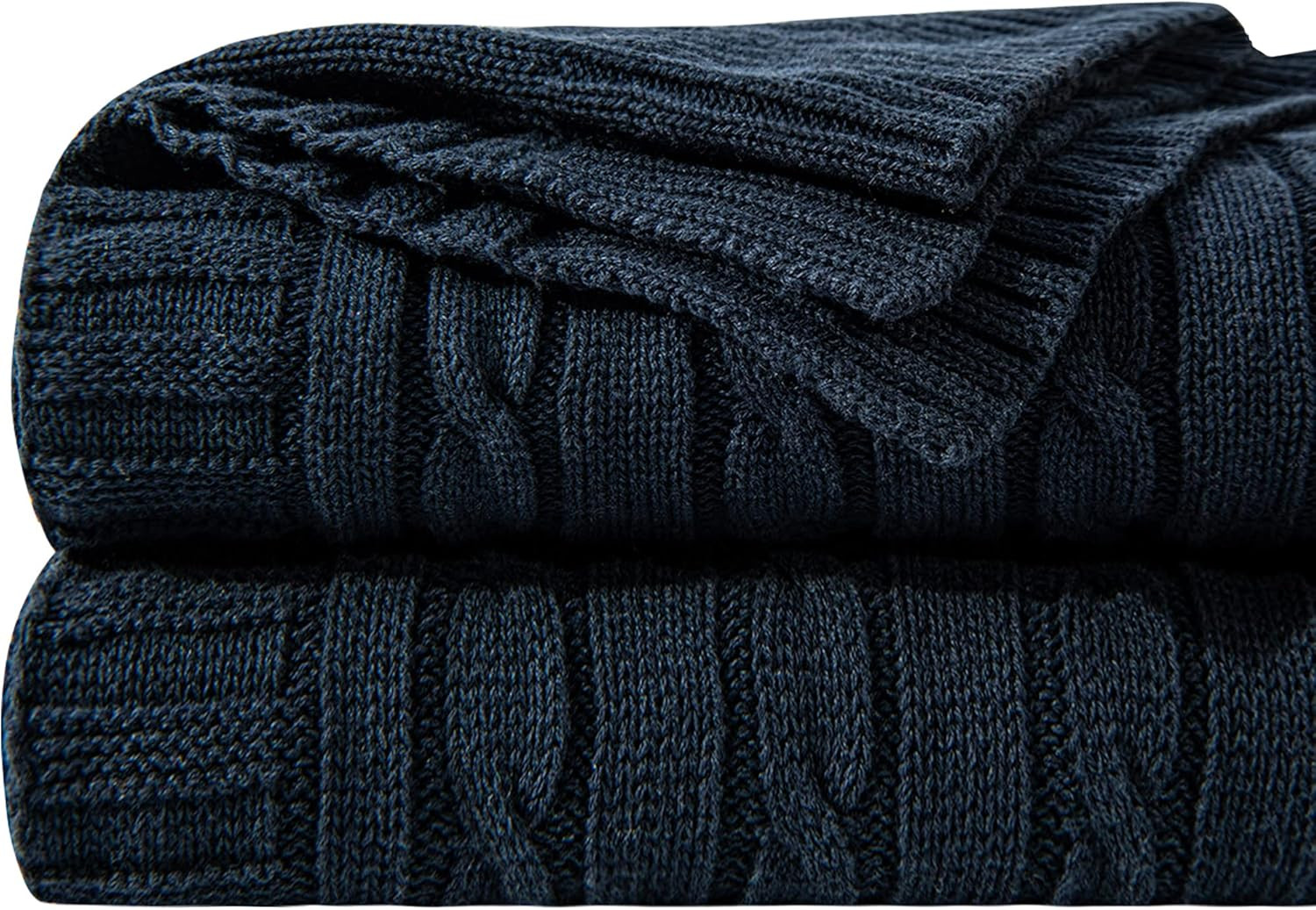 NTBAY 100% Pure Cotton Cable Knit Throw Blanket, Super Soft Warm 51x67 Knitted Throw Blanket for ... | Amazon (US)