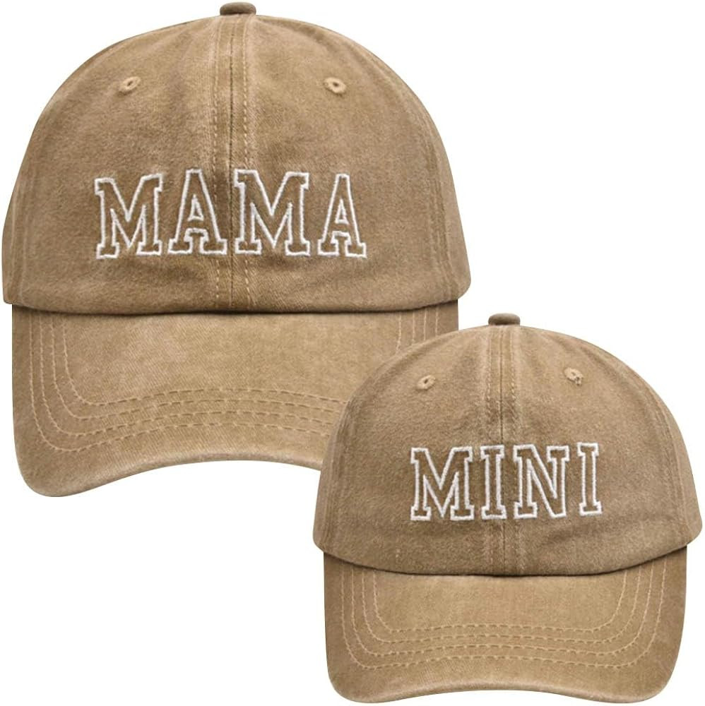 2Pcs Mama and Mini Matching Baseball Cap for Mother Baby Duaghter Son, 3D Embroidered Adjustable ... | Amazon (US)