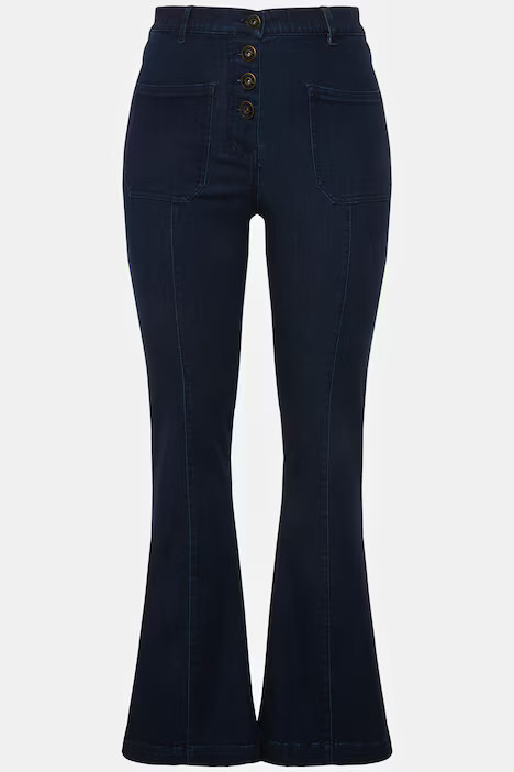 Flared Button Fly Jeans | Ulla Popken - US & CA