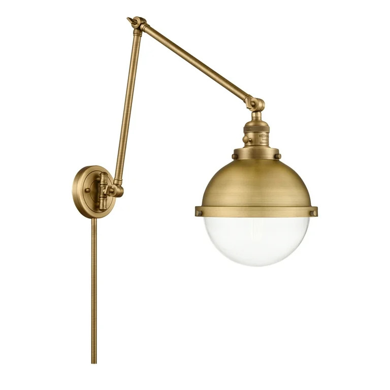 Innovations Lighting  Hampden - 1 Light 9" Double Extension Swing Arm Clear/Brushed Brass | Walmart (US)