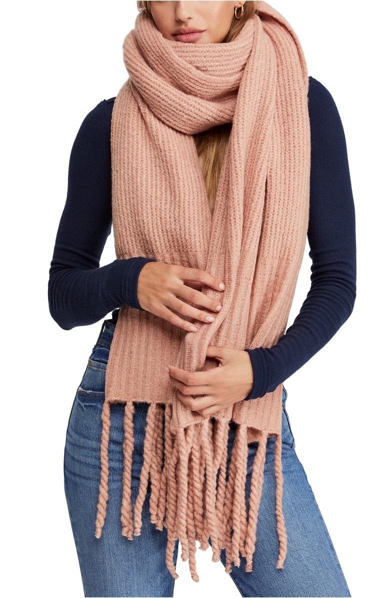 Jaden Rib Knit Blanket Scarf | Nordstrom