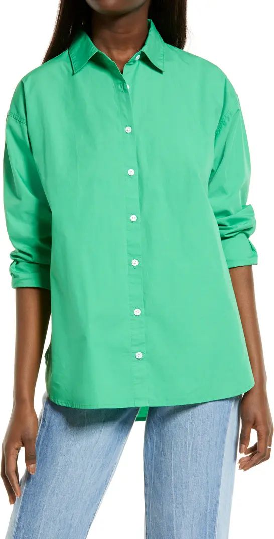 Oversize Poplin Button-Up Shirt | Nordstrom