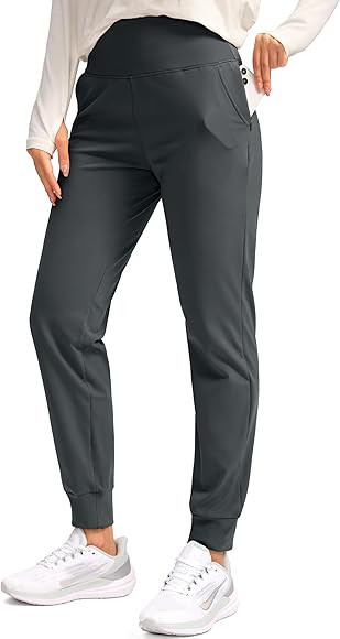 SANTINY Women's Fleece Lined Joggers Water Resistant High Waisted Thermal Sweatpants Winter Pants... | Amazon (US)