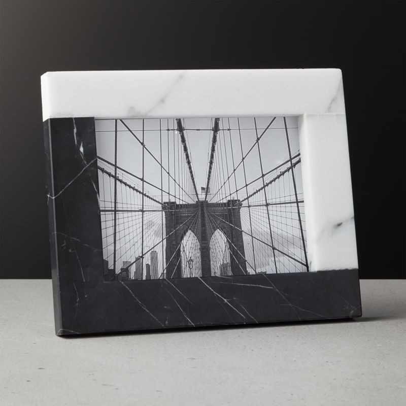 Tatum Marble Picture Frame 5"x7" + Reviews | CB2 | CB2