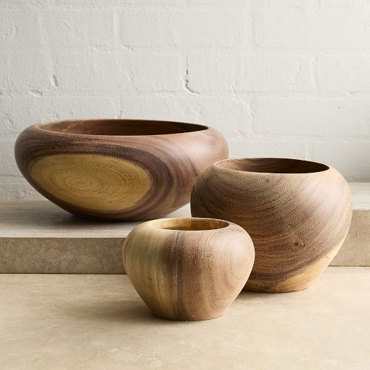 Carved Wood Centerpiece Bowls | West Elm (US)