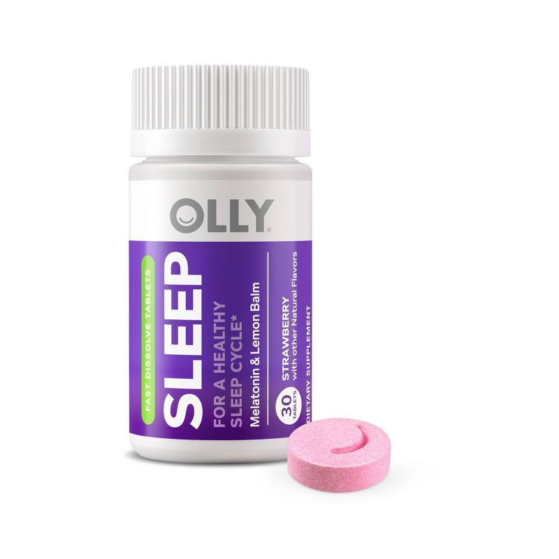 Olly Sleep Fast Dissolve Vegan Tablets with 3mg Melatonin - Strawberry - 30ct | Target