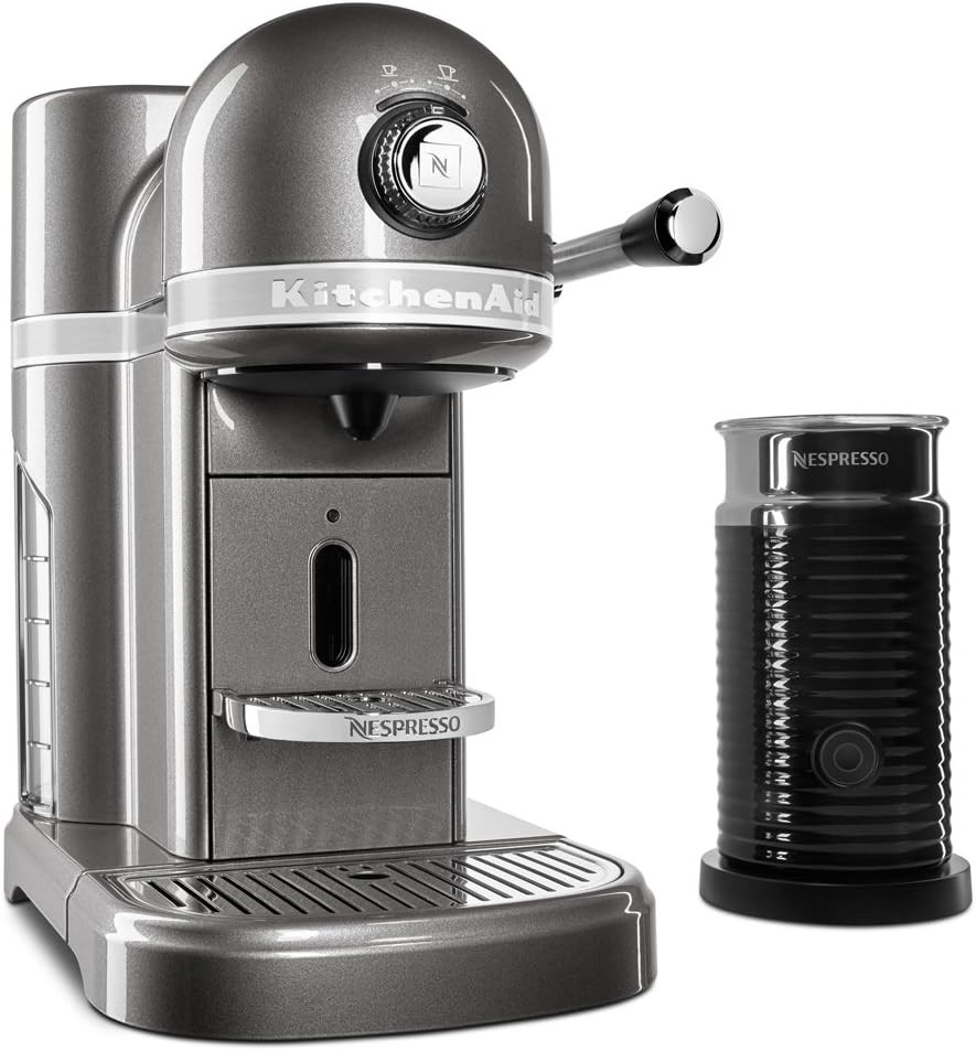 KitchenAid KES0504MS Nespresso Bundle Espresso Maker, 1.3 Liter, Medallion Silver | Amazon (US)