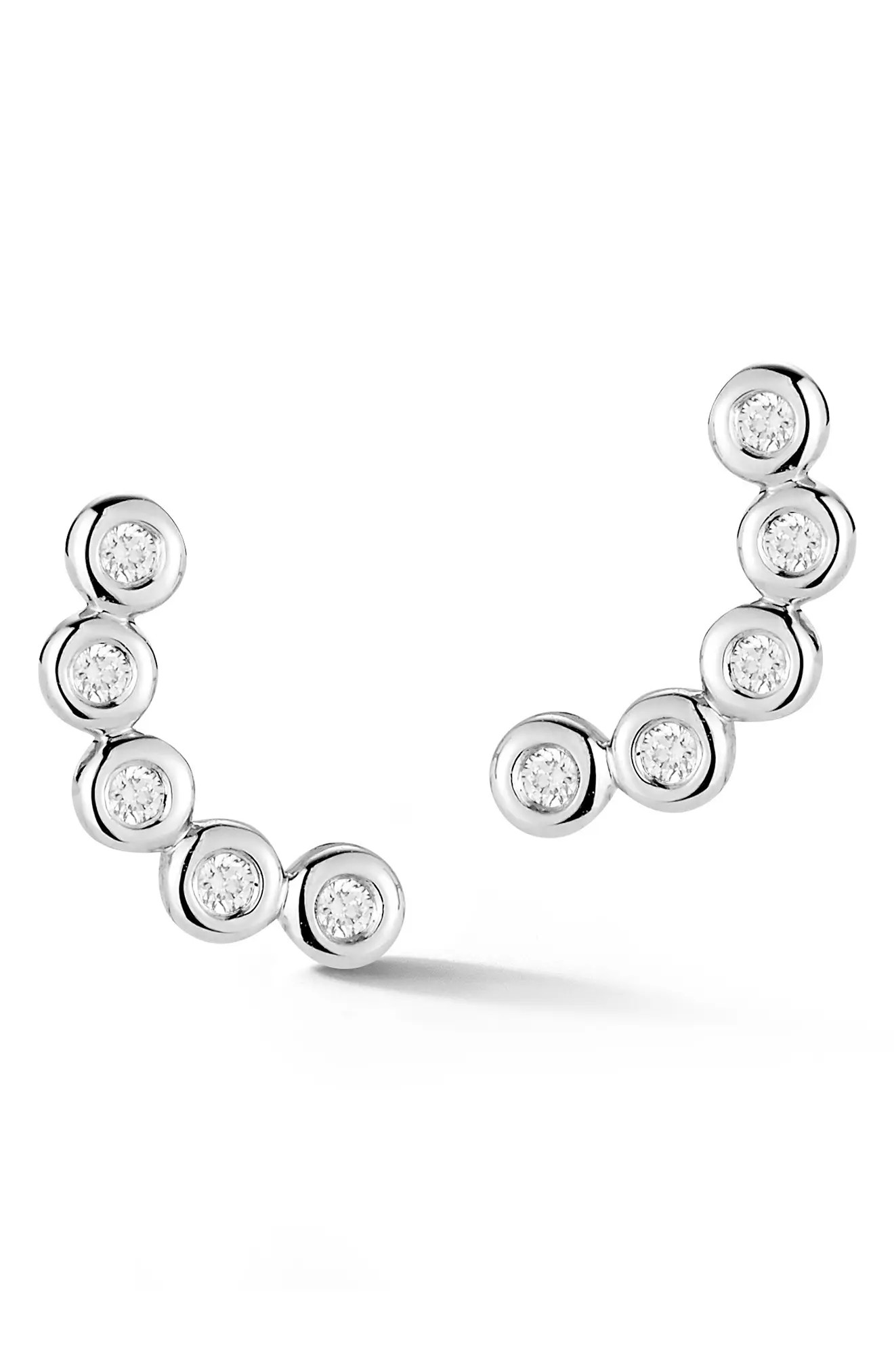 Dana Rebecca Designs Lulu Jack Diamond Bezel Ear Crawlers in White Gold at Nordstrom | Nordstrom