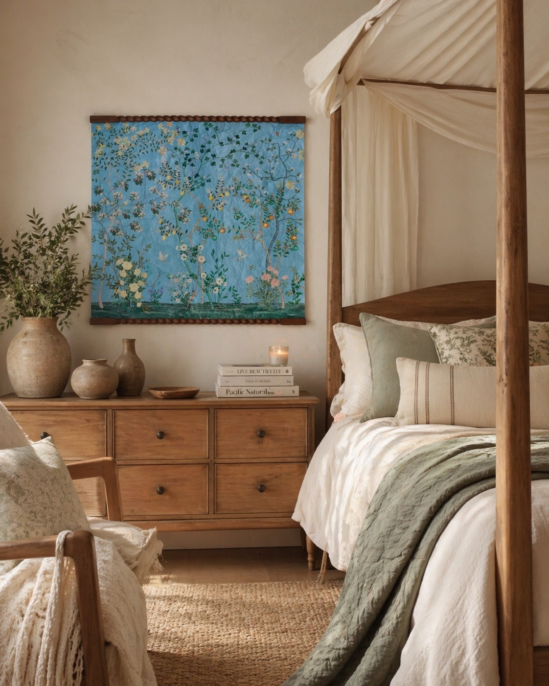 Adding tapestry to your space with a pop of color can tie together a biring neutral space !

#LTKHome