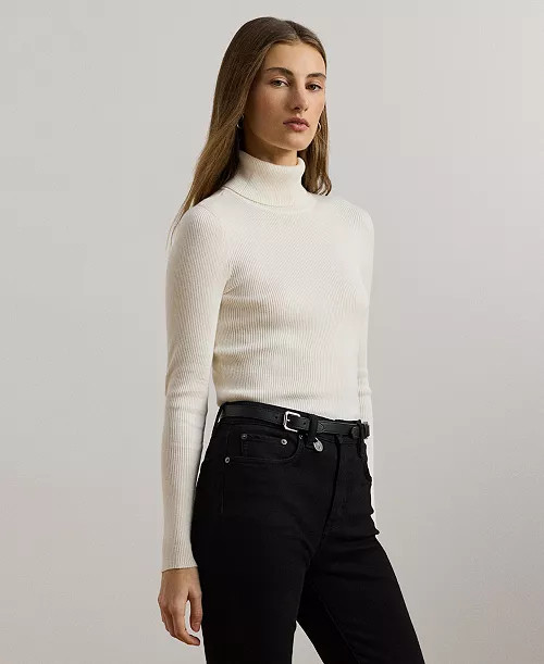 Lauren Ralph Lauren Ribbed Turtleneck Sweater - Macy's | Macy's
