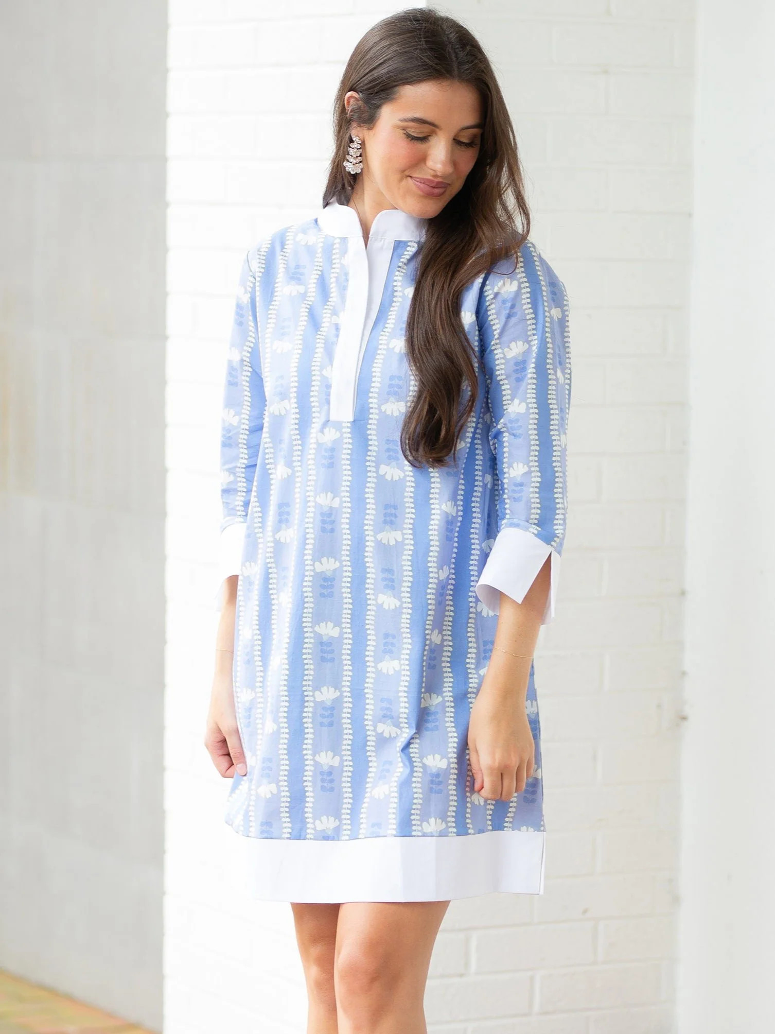 Camille Dress | Stem Stripes Blue | Michelle McDowell