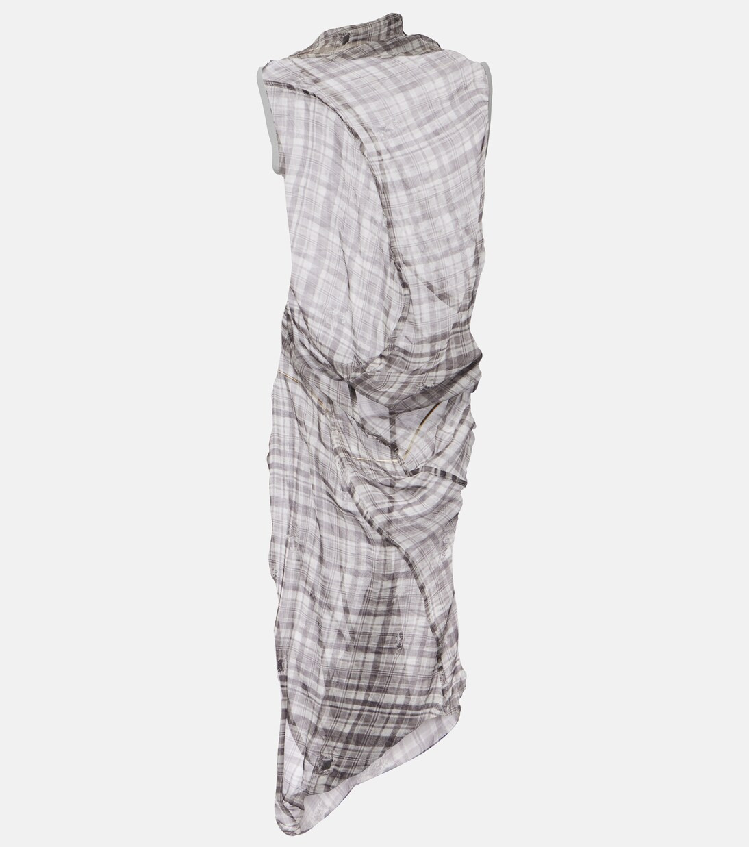 Dsaam checked draped silk midi dress | Mytheresa (US/CA)