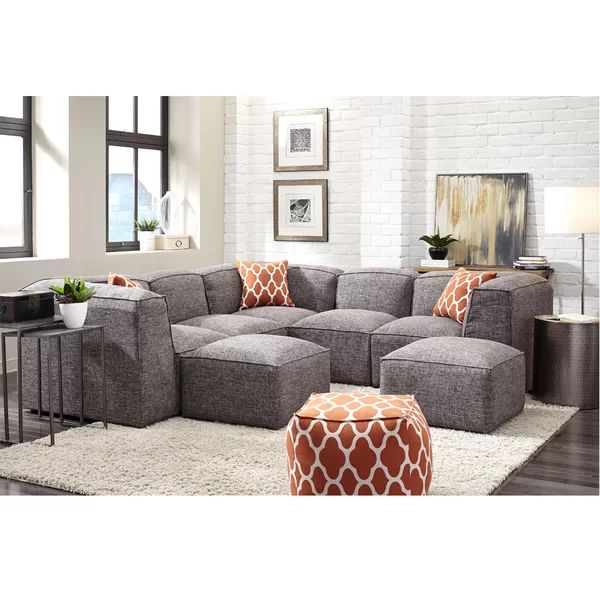 Ernest 109" Wide Symmetrical Modular Corner Sectional with Ottoman | Wayfair North America