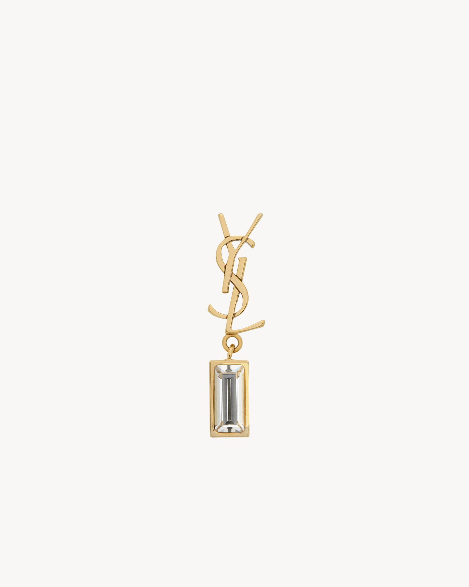 Cassandre single earring in metal and rhinestones | Saint Laurent Inc. (Global)