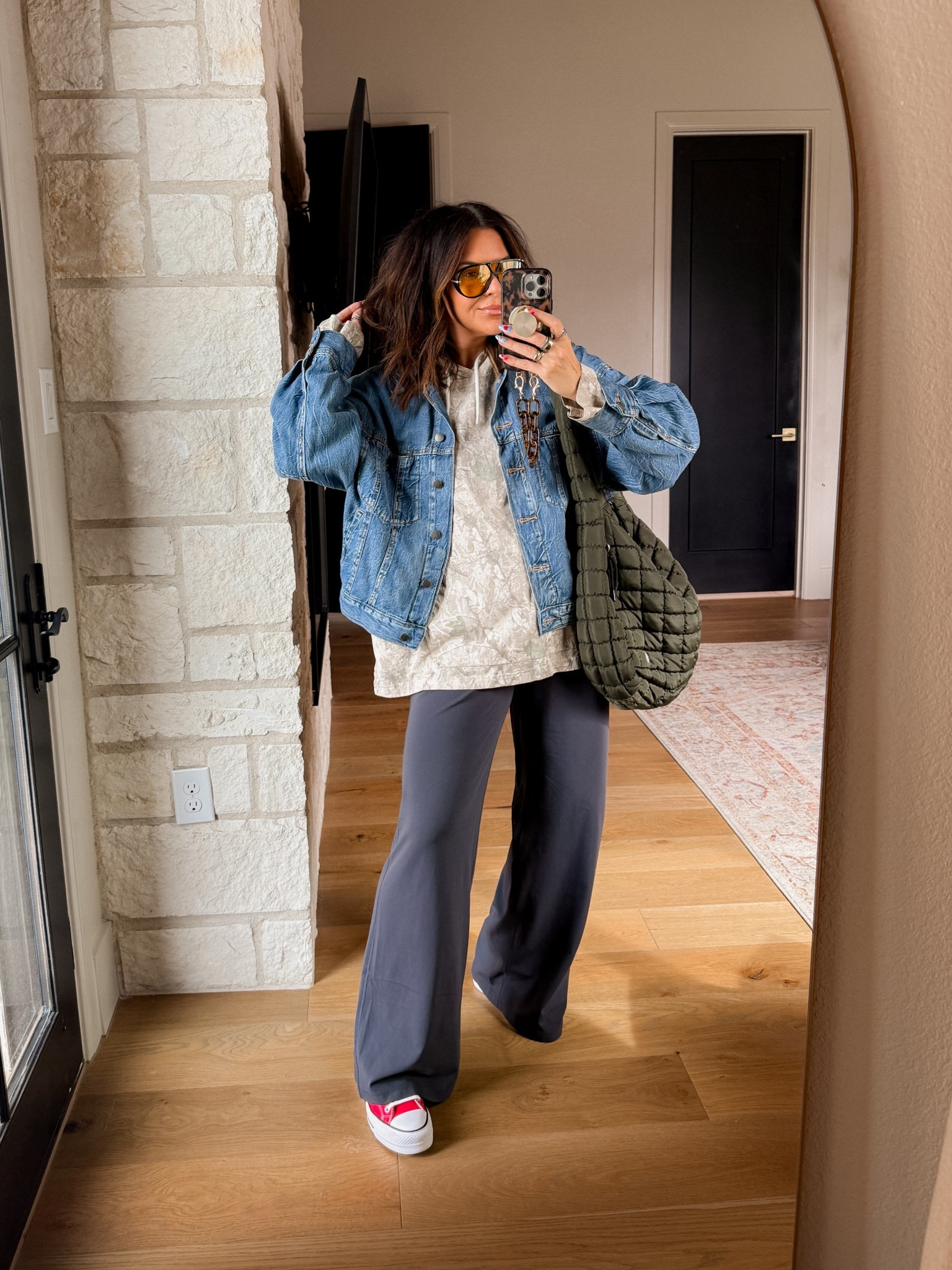 Super casual mom-on-the-go outfit 
Best dang denim jacket I own: XL
Camo long sleeve: XL
stretchy pants: Large


#LTKPlusSize #LTKmomlife #LTKActive