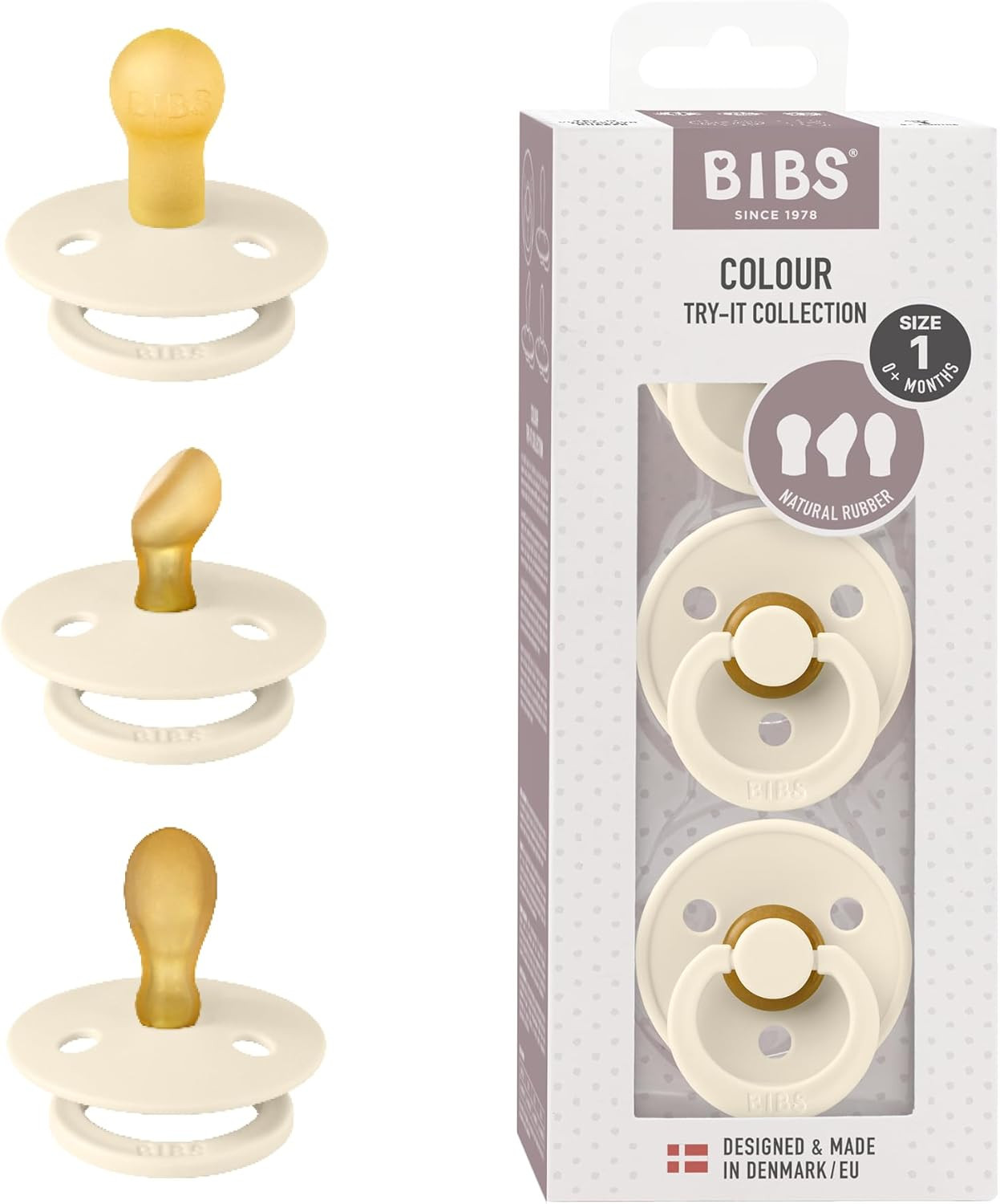 BIBS Colour Try-It Collection: 3 Soothers for Your Baby's Unique Needs, Round, Symmetrical and Or... | Amazon (UK)