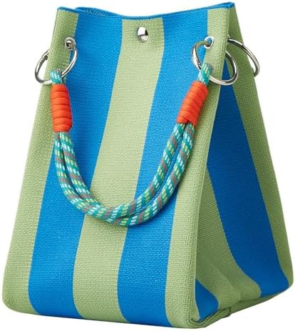 Mini Knit Tote Women Striped Crochet Bucket Handbag Small Purse Shoulder Bag Vacation Lightweight... | Amazon (US)