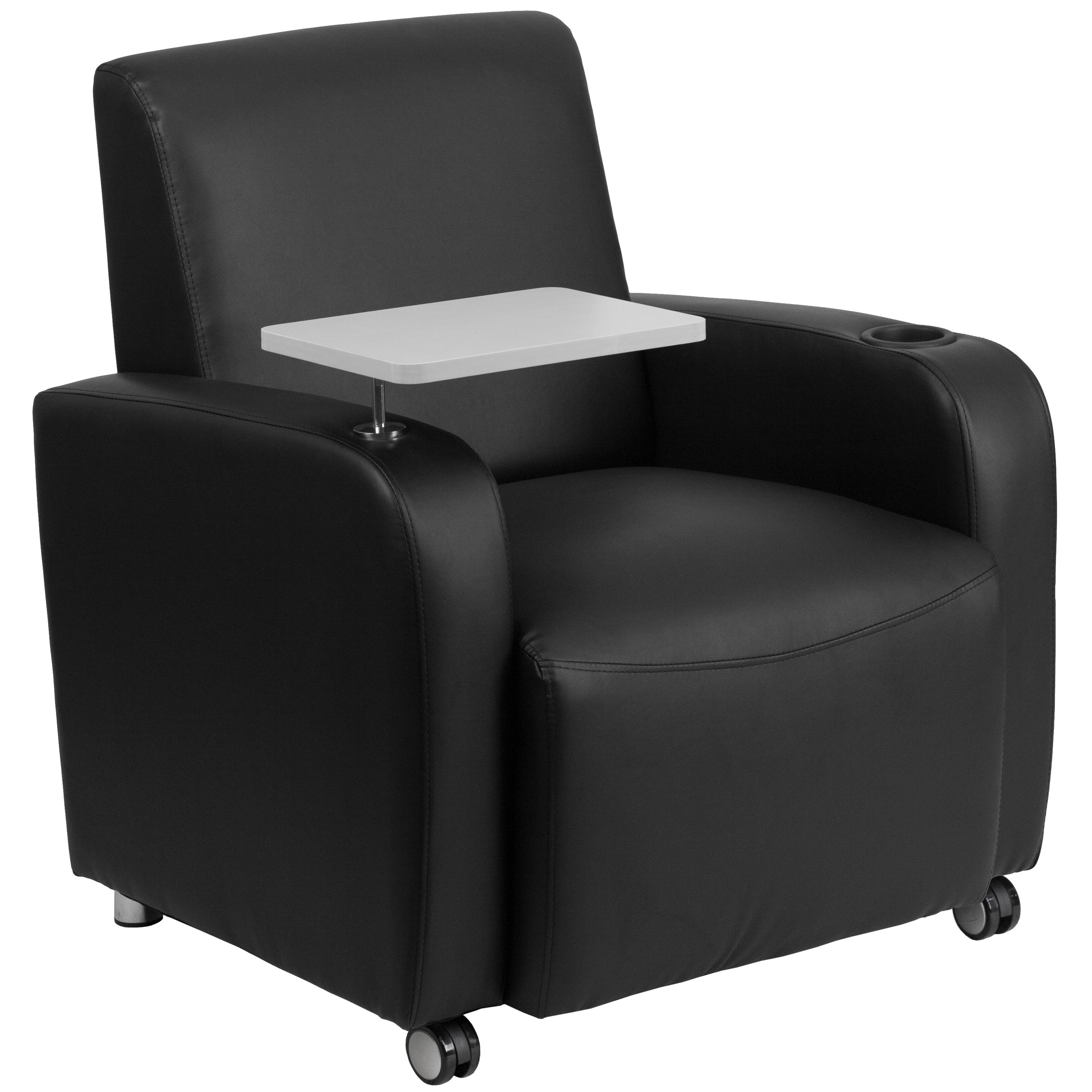 Flash Furniture 41-in W Modern Black Faux leather Accent Armchair | 889142011743 | Lowe's
