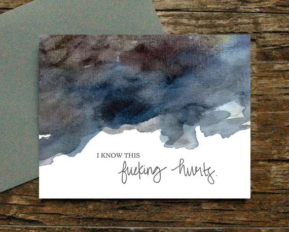 I know this hurts card  Support Cancer Divorce Illness | Etsy | Etsy (US)