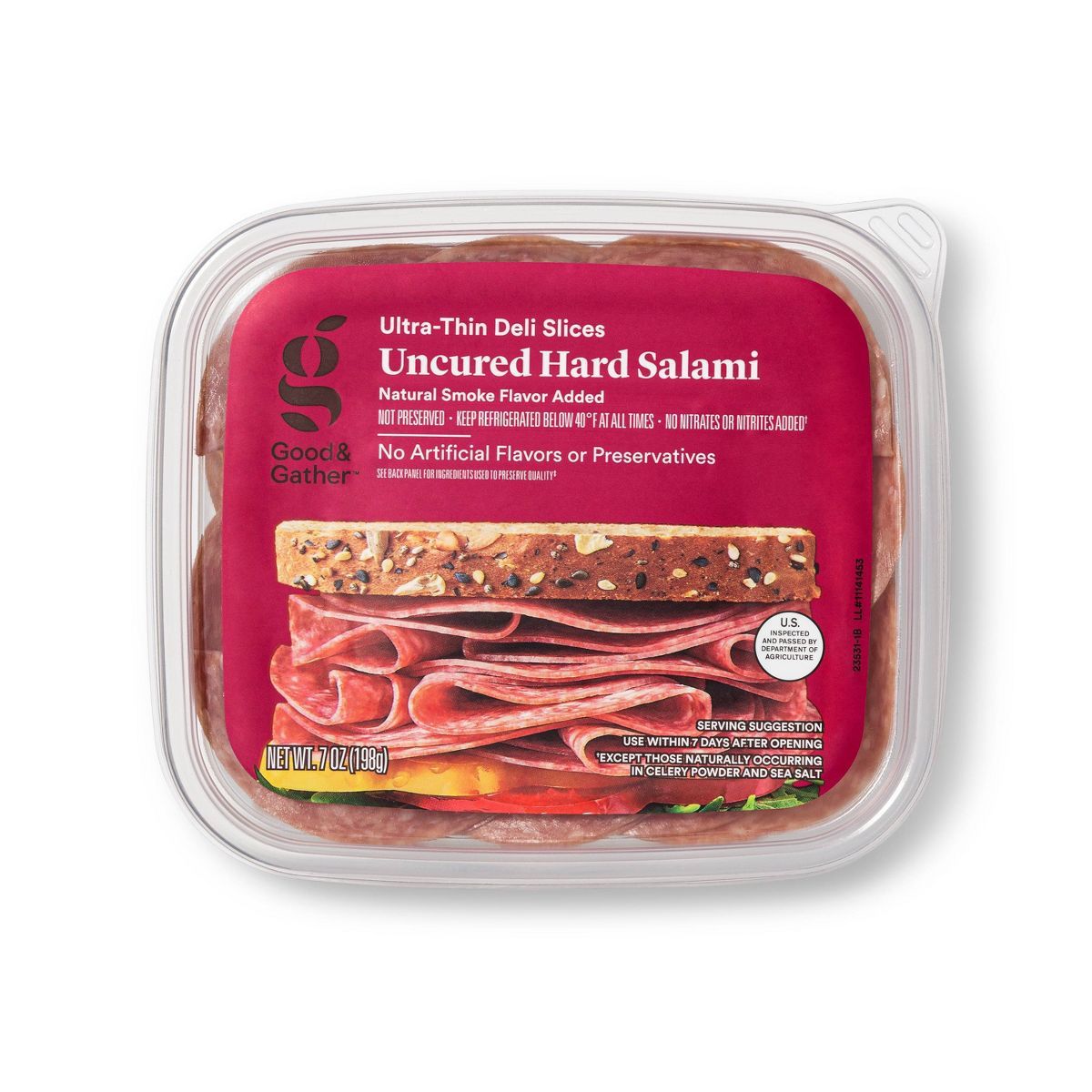 Uncured Hard Salami Ultra-Thin Deli Slices - 7oz - Good & Gather™ | Target
