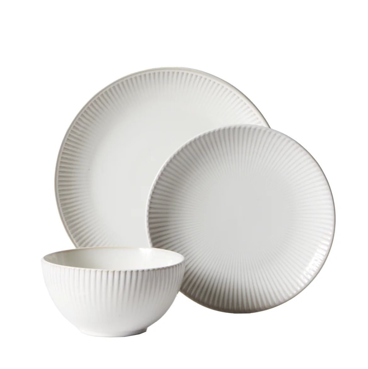 Better Homes & Gardens Sawyer Cream 12-Piece Stoneware Dinnerware Set | Walmart (US)