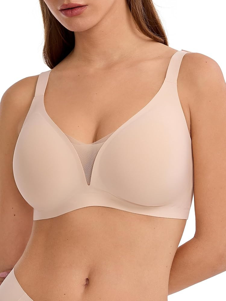 LUCKMEEY Bras for Women No Underwire Deep V Wireless Bra Push Up Seamless Bras Full Coverage Bral... | Amazon (US)