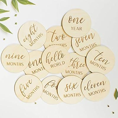 Baby Monthly Milestone Wooden Engraved Photo Props Milestone Discs Milestone Cards Baby by The Mo... | Amazon (US)