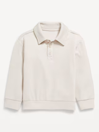 Oversized Long-Sleeve Ribbed Polo Sweater for Toddler Boys | Old Navy (US)
