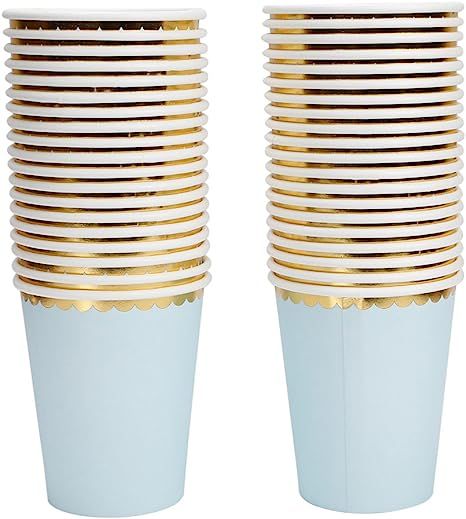 Geeklife Gold Paper Cups with Sparkly Gold Foil Border Disposable Paper Cups 9oz for Dinner,Lunch... | Amazon (US)