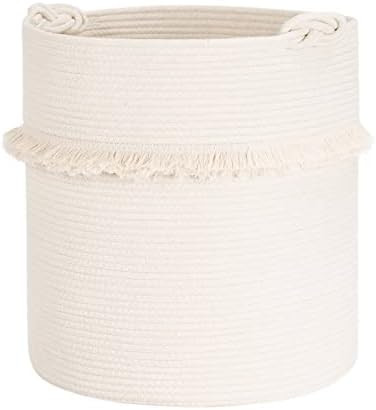 CherryNow Extra Large Woven Storage Baskets – 17'' x 16'' Cotton Rope Decorative Hamper for Mag... | Amazon (US)