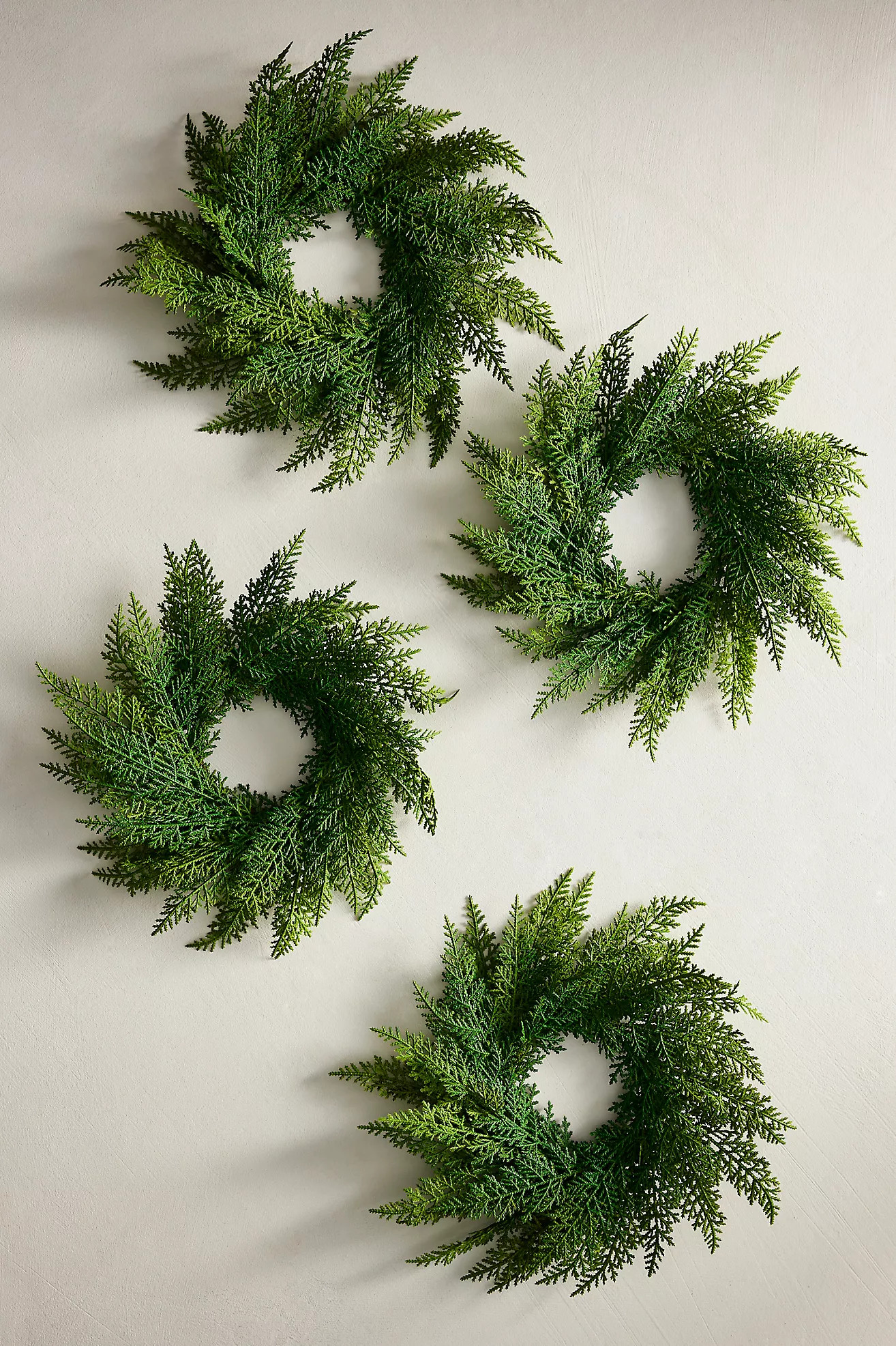 Mini Faux Cedar Wreaths, Set of 4 | Terrain