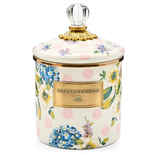 MACKENZIE-CHILDS Enamel Canister, Kitchen Storage Container with Lid, Small, 38-Ounce Capacity, W... | Amazon (US)
