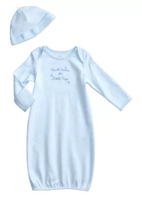 Little Me Thank Heaven For Little Boys Gown with Hat | Belk