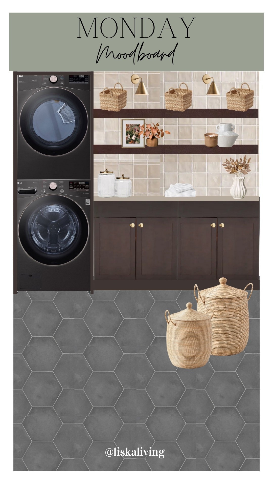 ✨MONDAY MOODBOARD - LAUNDRY ROOM✨

I went with some moodier tones with the cabinets and tile, but balanced it out with the lighter backsplash and decor. Some kind of counter space is necessary in my opinion in a laundry room — whether for folding clothes, storing laundry essentials, or a place to toss all the missing unpaired socks 🙃
.
.
.
.
.
.
#mondaymoodboard #moodboardaccount #moodboardinterior #moodboardpage #moodboardinspiration #designboard #interiordesign #homestyling #homestylinginspo #laundryroom #laundryroominspo #earthyneutrals #ltkhome #ltkstyletip #modernorganic

#LTKHome #LTKStyleTip #LTKFindsUnder50