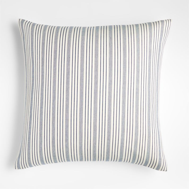 Sabine 23" Blue Striped Pillow | Crate & Barrel | Crate & Barrel