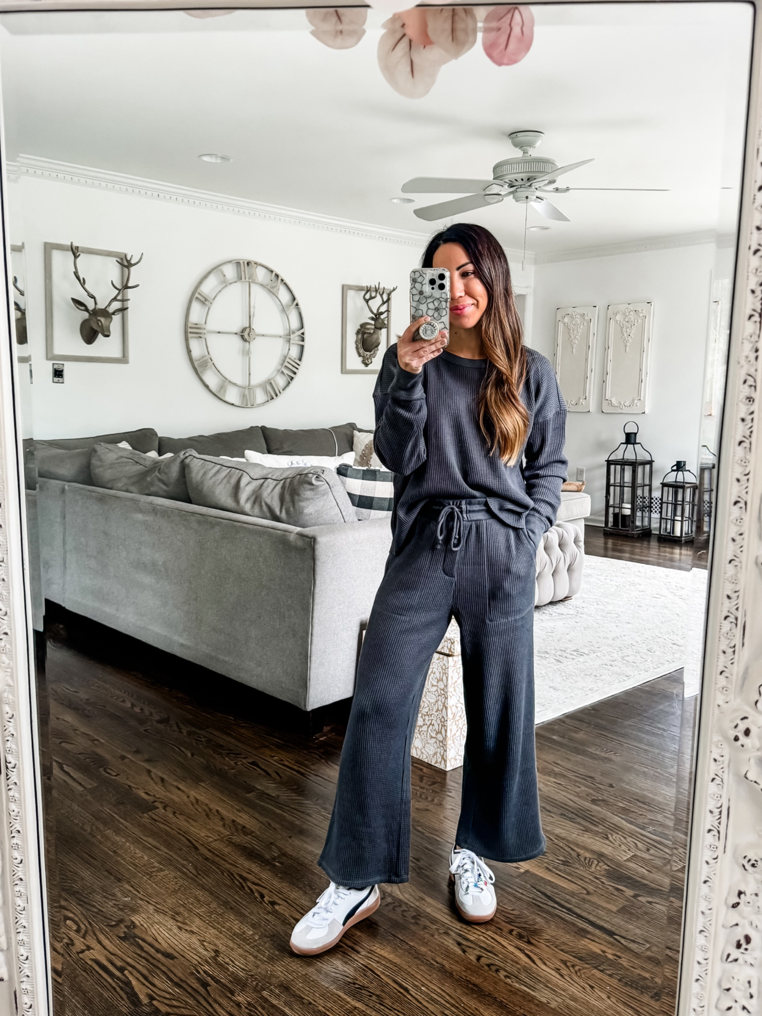 Splendid code: tammysp24. Xs pants. Small sweatshirt. Matching set, waffle knit, travel outfit 

#LTKSaleAlert #LTKOver40 #LTKTravel