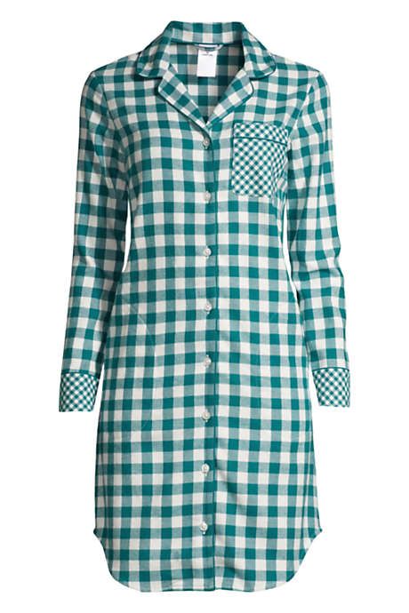 Draper James x Lands' End Women's Petite Long Sleeve Flannel Nightshirt with Pockets | Lands' End (US)