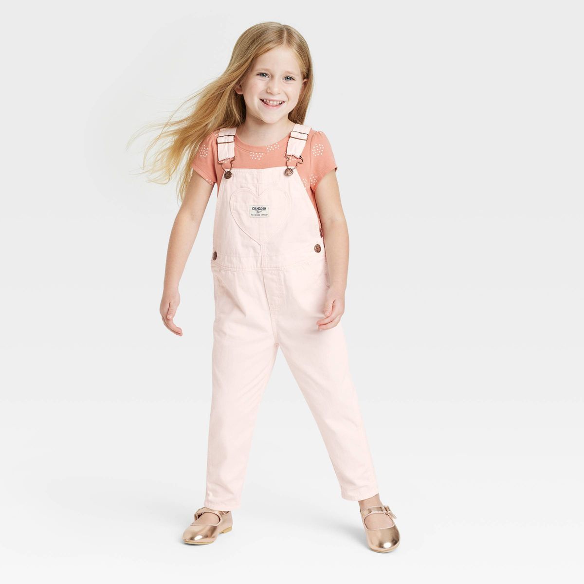 OshKosh B'gosh Toddler Girls' Heart Overalls - Pink | Target