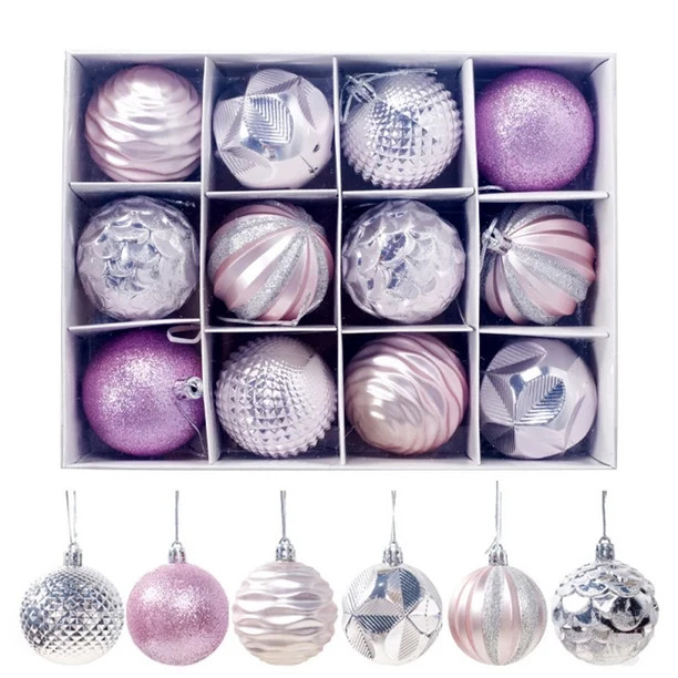 12 PCS Luxury Christmas Shatterproof Christmas Balls Christmas Ornaments Household Hanging Decora... | Walmart (US)