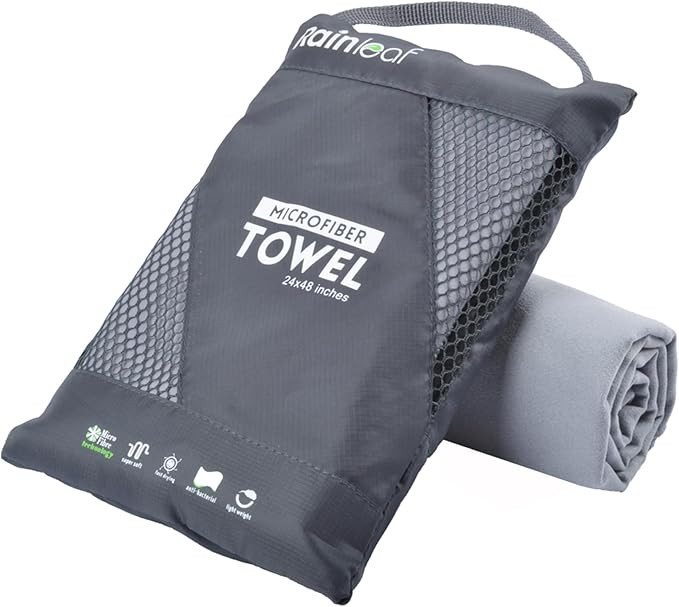 Rainleaf Microfiber Towel Perfect Travel & Gym & Camping Towel. Quick Dry - Super Absorbent - Ult... | Amazon (US)