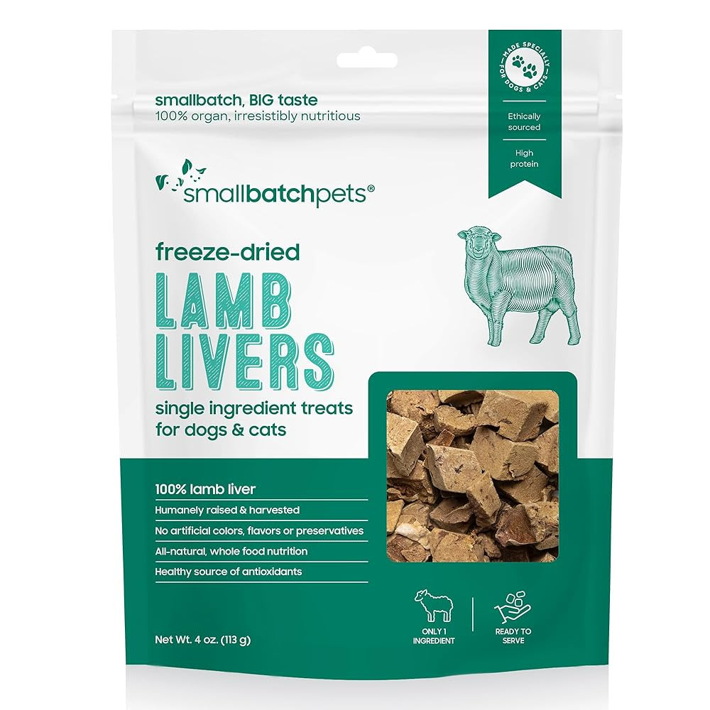 smallbatch Freeze Dried Dog Treats, Lamb Liver Treats for Dogs & Cats, High Protein, Single Ingre... | Amazon (US)
