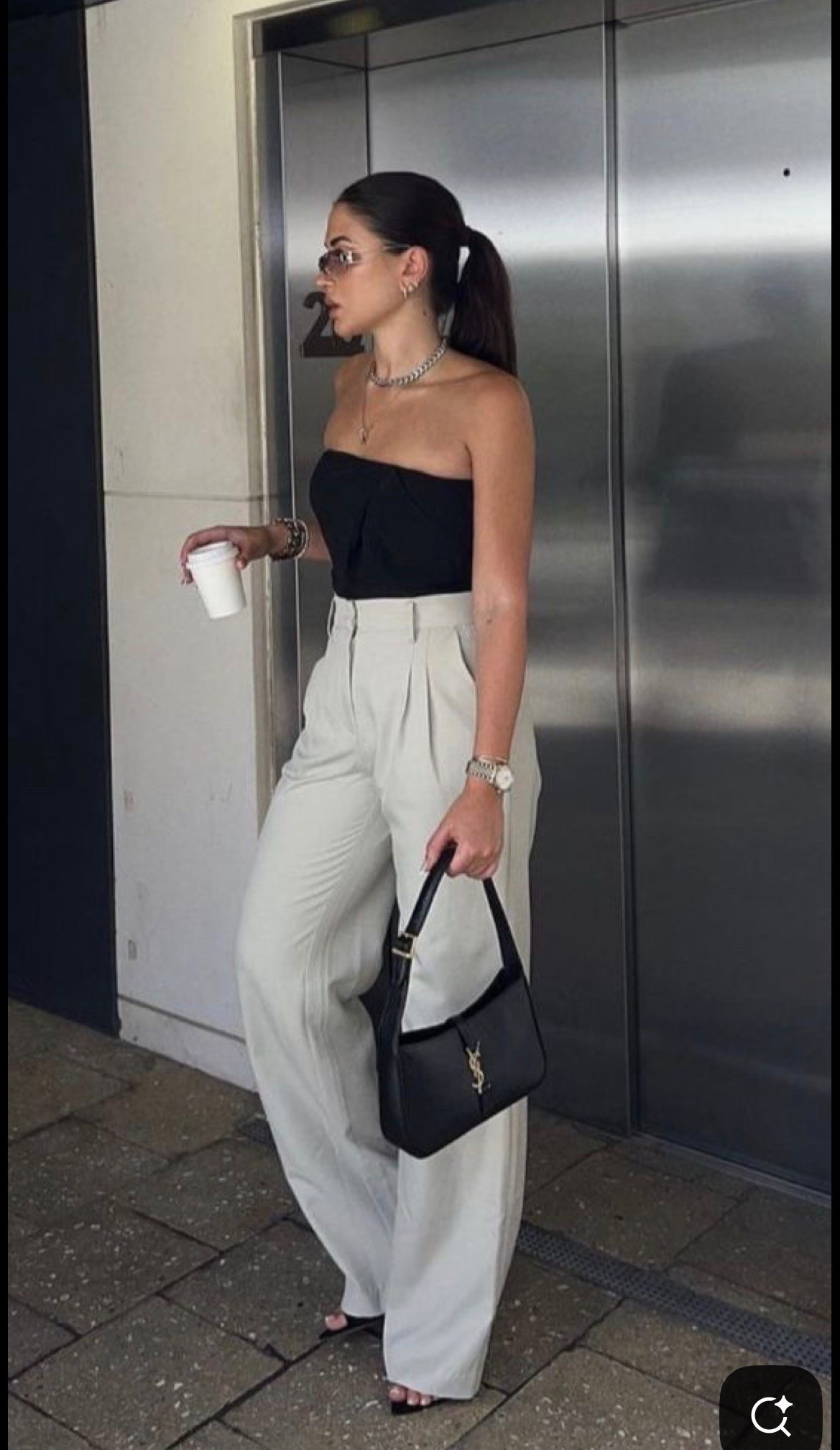 Cream pabts
Black
Tube top

#LTKootd #LTKPetite #LTKBeauty