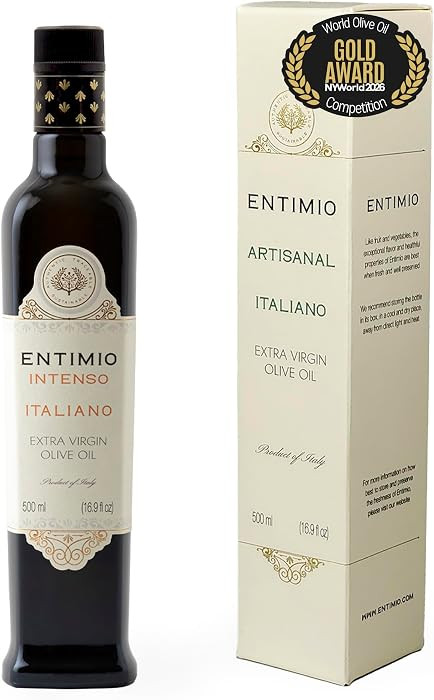 Entimio Intenso Organic Italian Extra Virgin Olive Oil from Italy, 1,000+ mg/kg High in Polyphenols, 2026 Gold Winner, Puglia Early Harvest evoo, Cold Extracted, Lab Tested - 16.9 fl oz | Amazon (US)