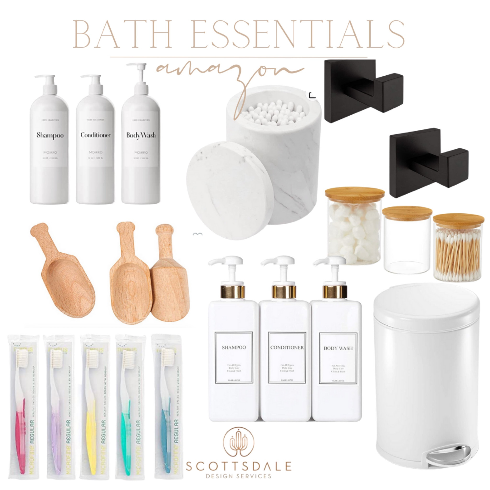 Bathroom essentials 🤍

Trash can, towel hook, canister, soap bottle, soap dispenser, toothbrush, bathroom

#LTKhome