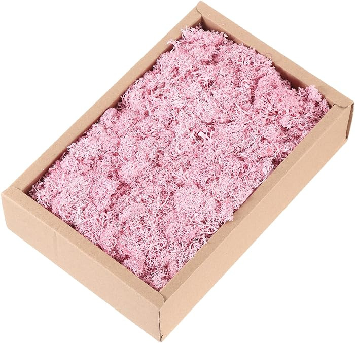 MECCANIXITY 7.8oz Preserved Reindeer Moss, Pink Decorative Artificial Fake Moss for Potted Plants... | Amazon (US)