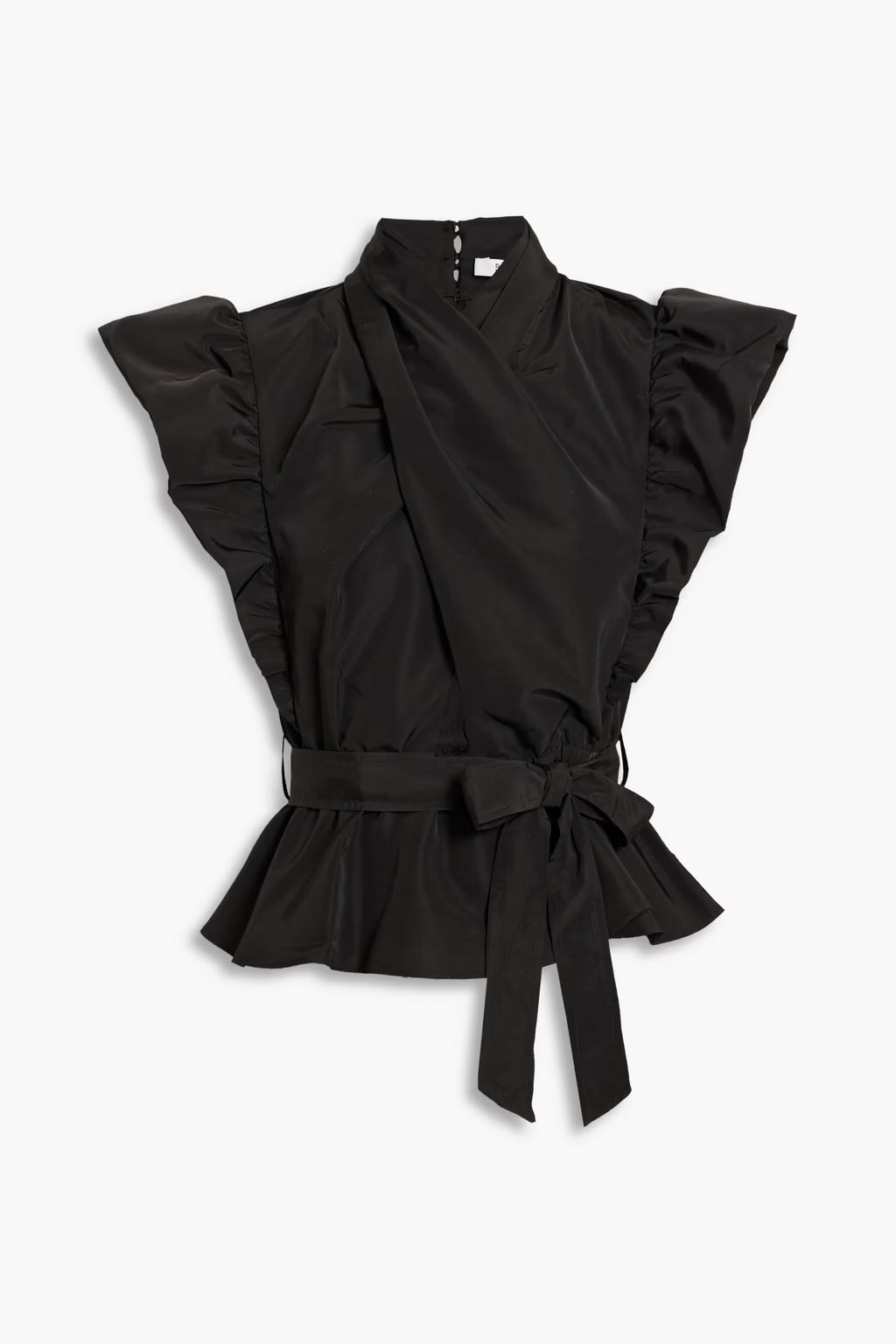 Wrap-effect cutout shell peplum top | The Outnet (US and CA)