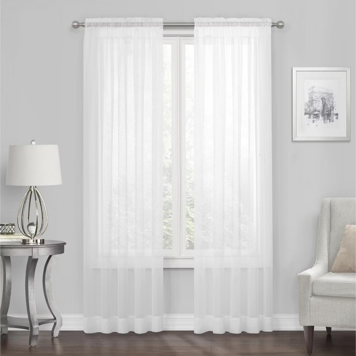 Kate Aurora Living 4-Pack High End Luxe Rod Pocket Sheer Voile Window Curtain Set | Target